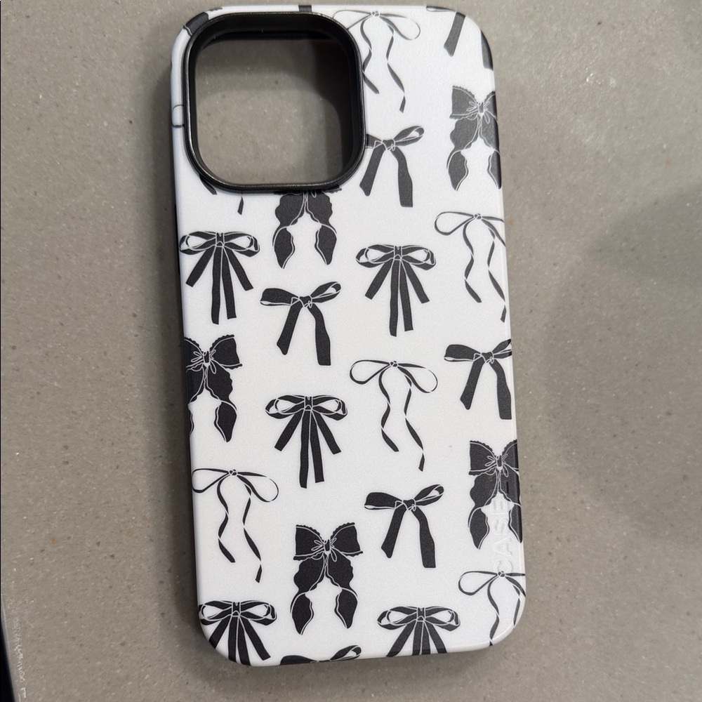 Elegant Black and White Bow Phone Case